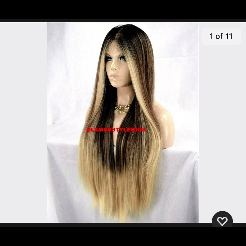 Human hair blend 360 lace ombré wig